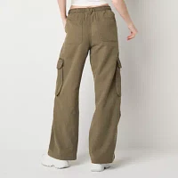 Arizona Airy Drape Womens Mid Rise Wide Leg Cargo Pant-Juniors