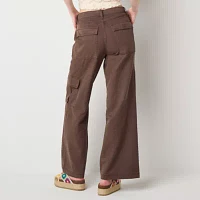 Arizona Airy Drape Womens Low Rise Straight Cargo Pant-Juniors