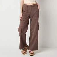 Arizona Airy Drape Womens Low Rise Straight Cargo Pant-Juniors