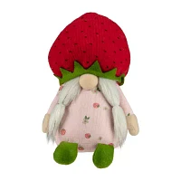 Northlight 9.5in Green Red Girl Strawberry Christmas Gnome