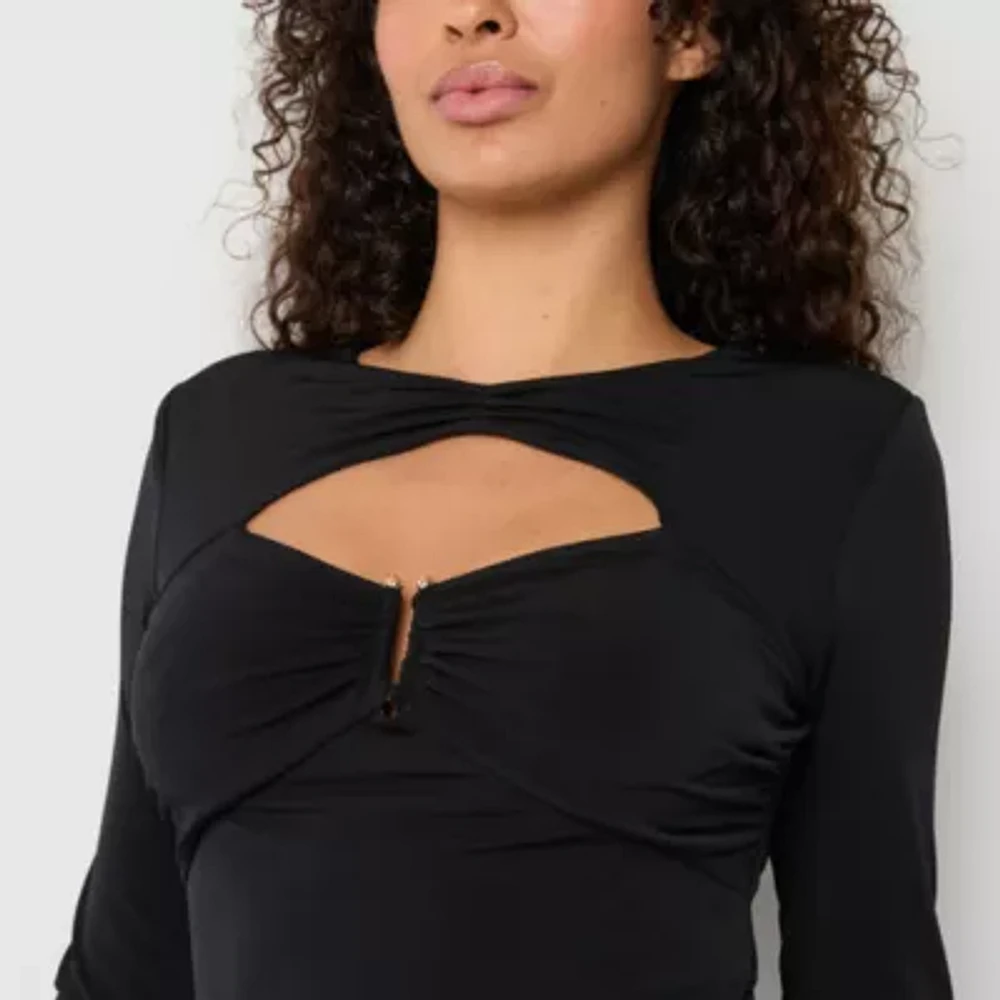 Bold Elements Womens Round Neck Long Sleeve Blouse