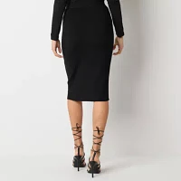 Bold Elements Womens Mid Rise Pencil Skirt