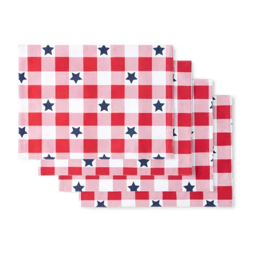 Martha Stewart Americana Star Gingham Plaid 4-pc. Placemats