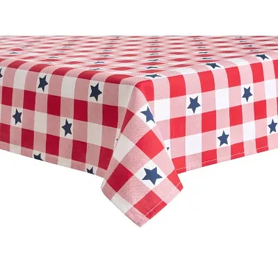 Martha Stewart Americana Star Gingham Plaid Single Pack Tablecloths