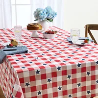 Martha Stewart Americana Star Gingham Plaid Single Pack Tablecloths