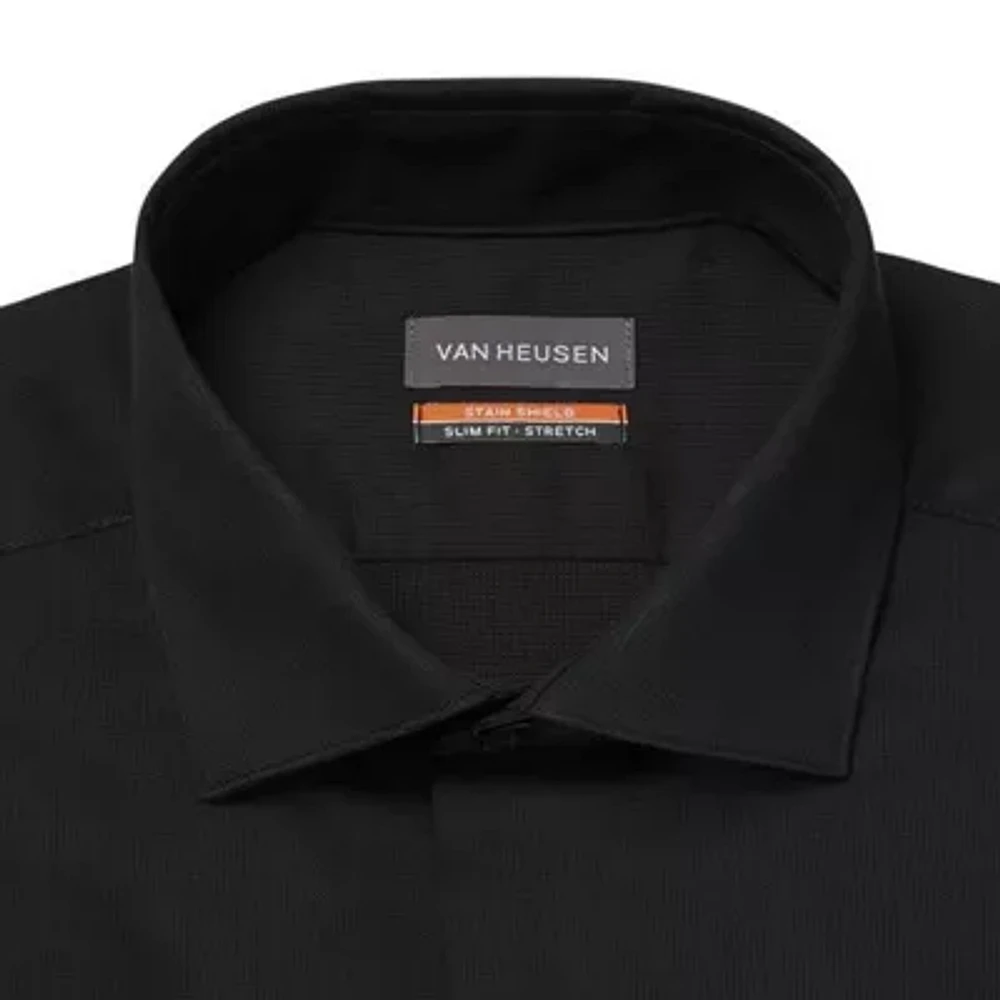 Van Heusen Big and Tall Stain Shield Mens Regular Fit Stretch Fabric Long Sleeve Dress Shirt