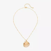 Bijoux Bar Delicates Gold Tone Womens Simulated Pearl Pendant Necklaces