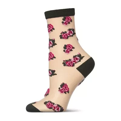 MeMoi Sheer 1 Pair Quarter Ankle Socks Womens