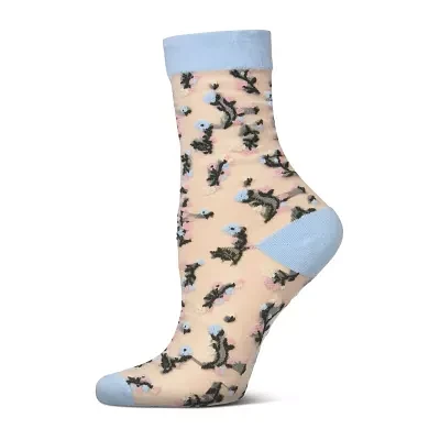 MeMoi Sheer 1 Pair Quarter Ankle Socks Womens