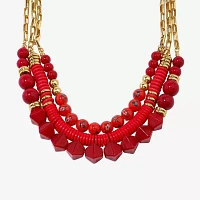 Mixit Layered Womens 20 Inch Beaded Necklace