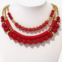 Mixit Layered Womens 20 Inch Beaded Necklace
