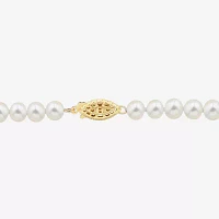 Womens Lab Created White Cultured Freshwater Pearl 14K Gold Over Silver Sterling Silver Chevron Pendant Necklaces
