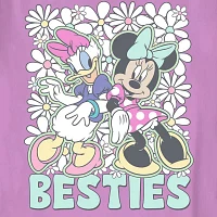 Little & Big Girls Crew Neck Short Sleeve Daisy Duck Minnie Mouse Graphic T-Shirt