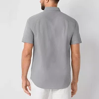 St. John's Bay Breathable Performance Mens Classic Fit Short Sleeve Button-Down Shirt