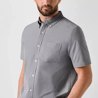 St. John's Bay Breathable Performance Mens Classic Fit Short Sleeve Button-Down Shirt