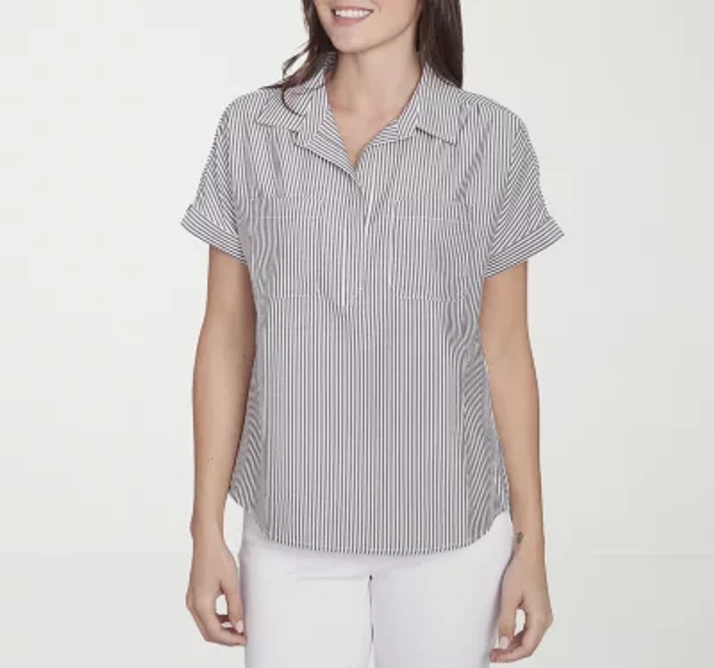 Hearts Of Palm Womens Short Sleeve Blouse