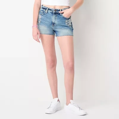 Arizona Womens High Rise Shortie Short-Juniors