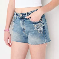 Arizona Womens High Rise Shortie Short-Juniors