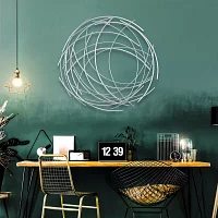 Cheungs Silver Abstract Round Metal Wall Art
