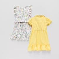 Little Lass Toddler Girls 2-pc. Short Sleeve Puffed A-Line Dress