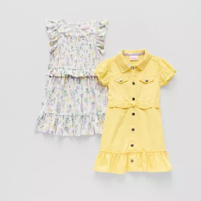 Little Lass Toddler Girls 2-pc. Short Sleeve Puffed A-Line Dress