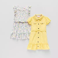 Little Lass Toddler Girls 2-pc. Short Sleeve Puffed A-Line Dress