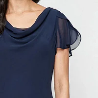 S. L. Fashions Womens Short Sleeve Midi Shift Dress