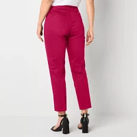 Liz Claiborne-Tall Emma Womens Mid Rise Slim Fit Easy-on + Easy-off Seated Wear Ankle Pant