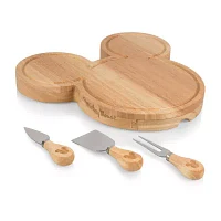 Picnic Time Mickey Shaped Cheese Board 4-pc. Wood Cheese Board Set