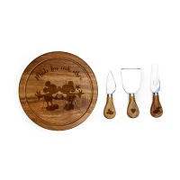 Picnic Time Brie Acacia-Mickey And Minnie Sihoutte 4-pc. Wood Cheese Board Set