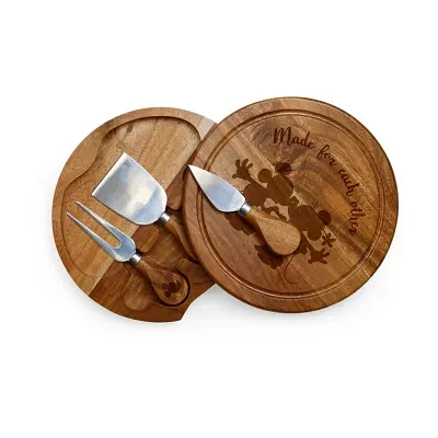 Picnic Time Brie Acacia-Mickey And Minnie Sihoutte 4-pc. Wood Cheese Board Set