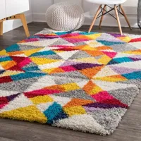 nuLoom Deedee Mosaic Shaggy Rectangular Rug