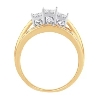 Love Lives Forever 1 CT.T.W. Natural Diamond Side Stone 3-Stone Engagement Ring 10K or 14K Gold