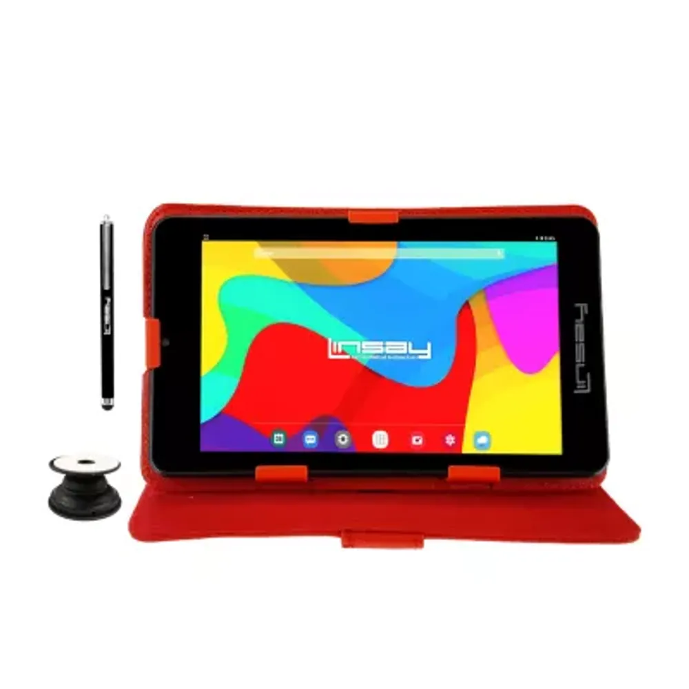 7" Quad Core 2GB RAM 32GB Storage Android 12 Tablet with Leather Case/ Pop Holder and Pen Stylus