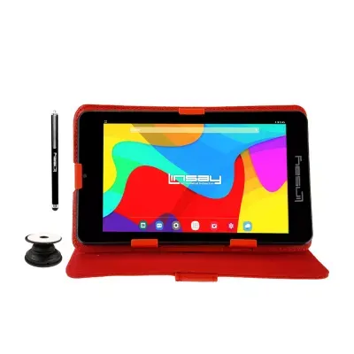 7" Quad Core 2GB RAM 32GB Storage Android 12 Tablet with Leather Case/ Pop Holder and Pen Stylus