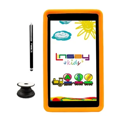 7" Quad Core 2GB RAM 32GB Storage Android 12 Tablet with Kids Defender Case/ Pop Holder and Pen Stylus