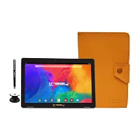 10.1" 1280x800 IPS 2GB RAM 32GB Storage Android 12 Tablet with Orange Leather Case"