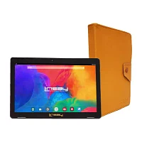 10.1" 1280x800 IPS 2GB RAM 32GB Storage Android 12 Tablet with Orange Leather Case"