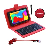 7" Quad Core 2GB RAM 32GB Storage Android 12 Tablet with Leather Keyboard/ Earphones/ Pop Holder and Pen Stylus