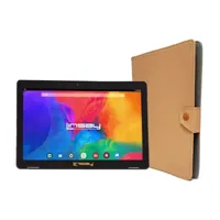 10.1" 1280x800 IPS 2GB RAM 32GB Storage Android 12 Tablet with Light Brown Leather Case"