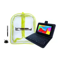 7" Quad Core 2GB RAM 32GB Storage Android 12 Tablet with Black Leather Keyboard/ Backpack/ Pop Holder and Pen Stylus"