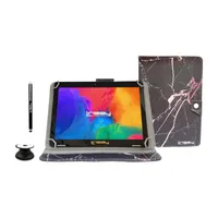 10.1" 1280x800 IPS 2GB RAM 32GB Storage Android 12 Tablet with Black and Pink Marble Leather Case/ Pop Holder and Pen Stylus