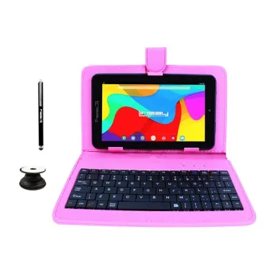 7" Quad Core 2GB RAM 32GB Storage Android 12 Tablet with Leather Keyboard/ Pop Holder and Pen Stylus