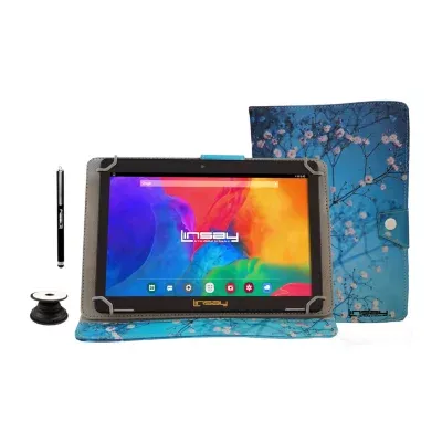 10.1" 1280x800 IPS 2GB RAM 32GB Storage Android 12 Tablet with Flowers Marble Leather Case/ Pop Holder and Pen Stylus"