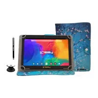 10.1" 1280x800 IPS 2GB RAM 32GB Storage Android 12 Tablet with Flowers Marble Leather Case/ Pop Holder and Pen Stylus"