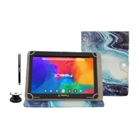 10.1" 1280x800 IPS 2GB RAM 32GB Storage Android 12 Tablet with Ocean Marble Leather Case/ Pop Holder and Pen Stylus"