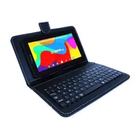 7" Quad Core 2GB RAM 32GB Storage Android 12 Tablet with Black Leather Keyboard/ Pop Holder and Pen Stylus"