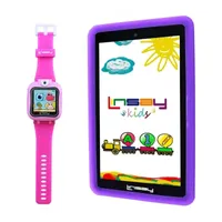 7" Quad Core 2GB RAM 32GB Storage Android 12 Tablet with Purple Kids Defender Case, Pop Holder, Pen Stylus and Kids Smart Watch Pink