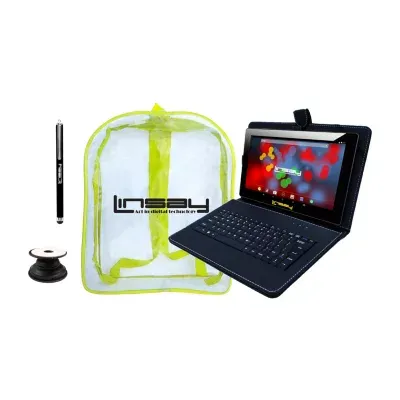 10.1" 1280x800 IPS 2GB RAM 32GB Storage Android 12 Tablet with Black Leather Keyboard/ Backpack/ Pop Holder and Pen Stylus"