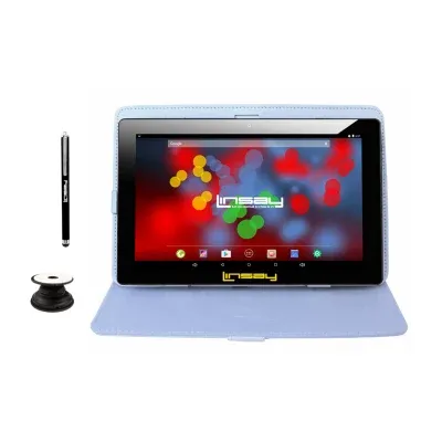 10.1" 1280x800 IPS 2GB RAM 32GB Storage Android 12 Tablet with White Leather Case/ Pop Holder and Pen Stylus"